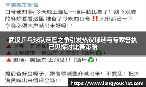 武汉乒乓球队速度之争引发热议球迷与专家各执己见探讨比赛策略